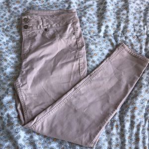 Light pink skinny jeans